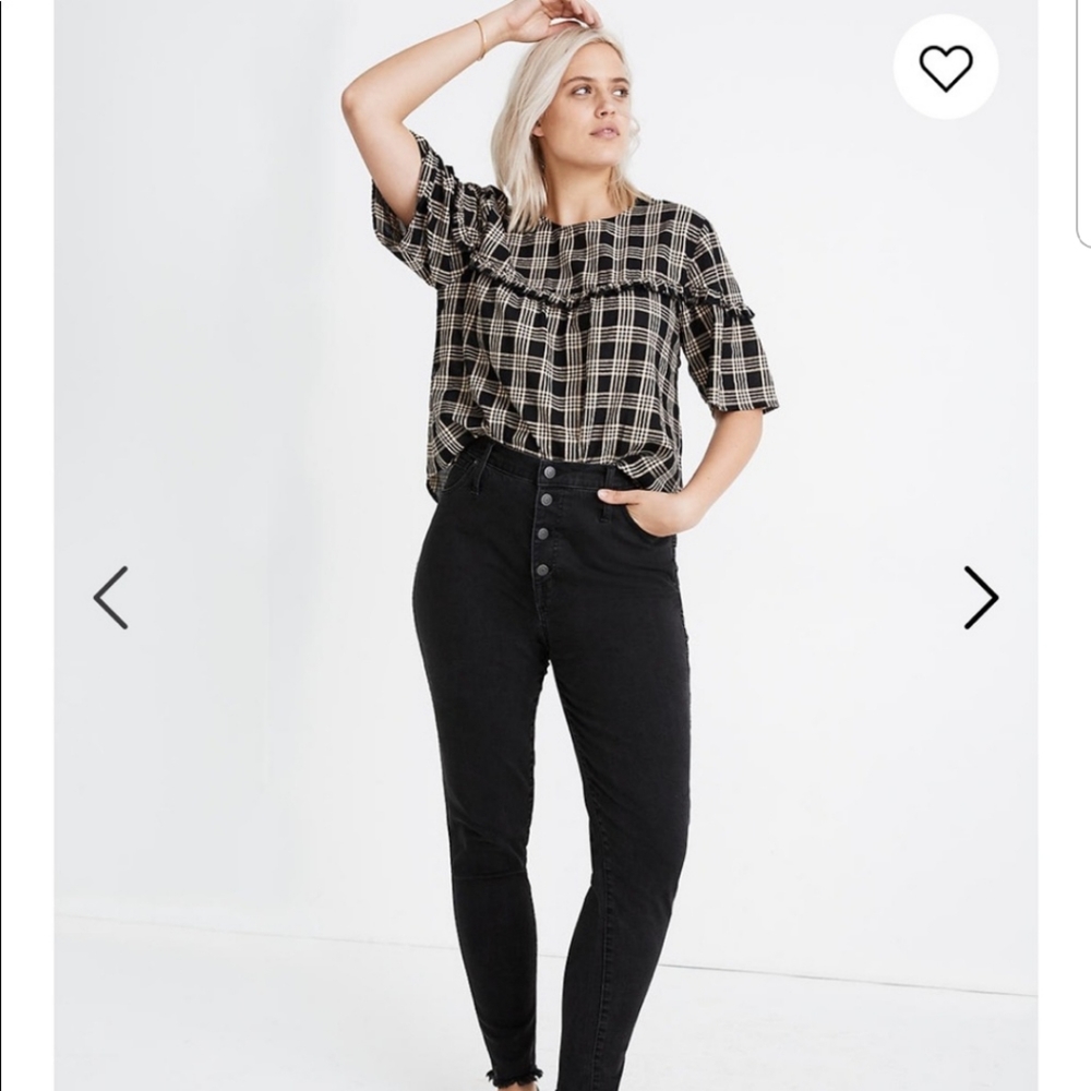 Madewell High Rise Skinny Jeans Black 34 Petite